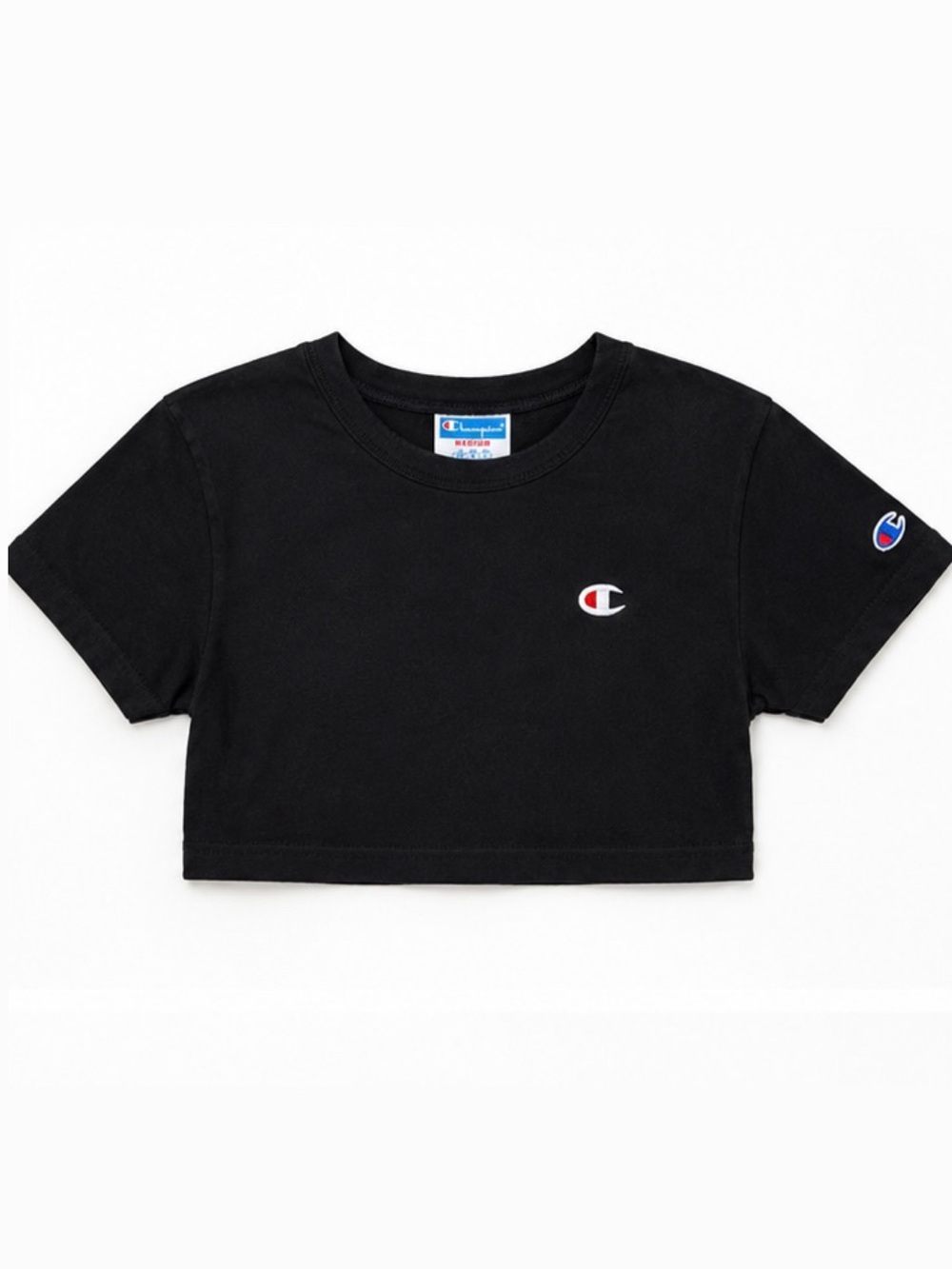 Champion Cropped Tee Short Sleeve Black Size M